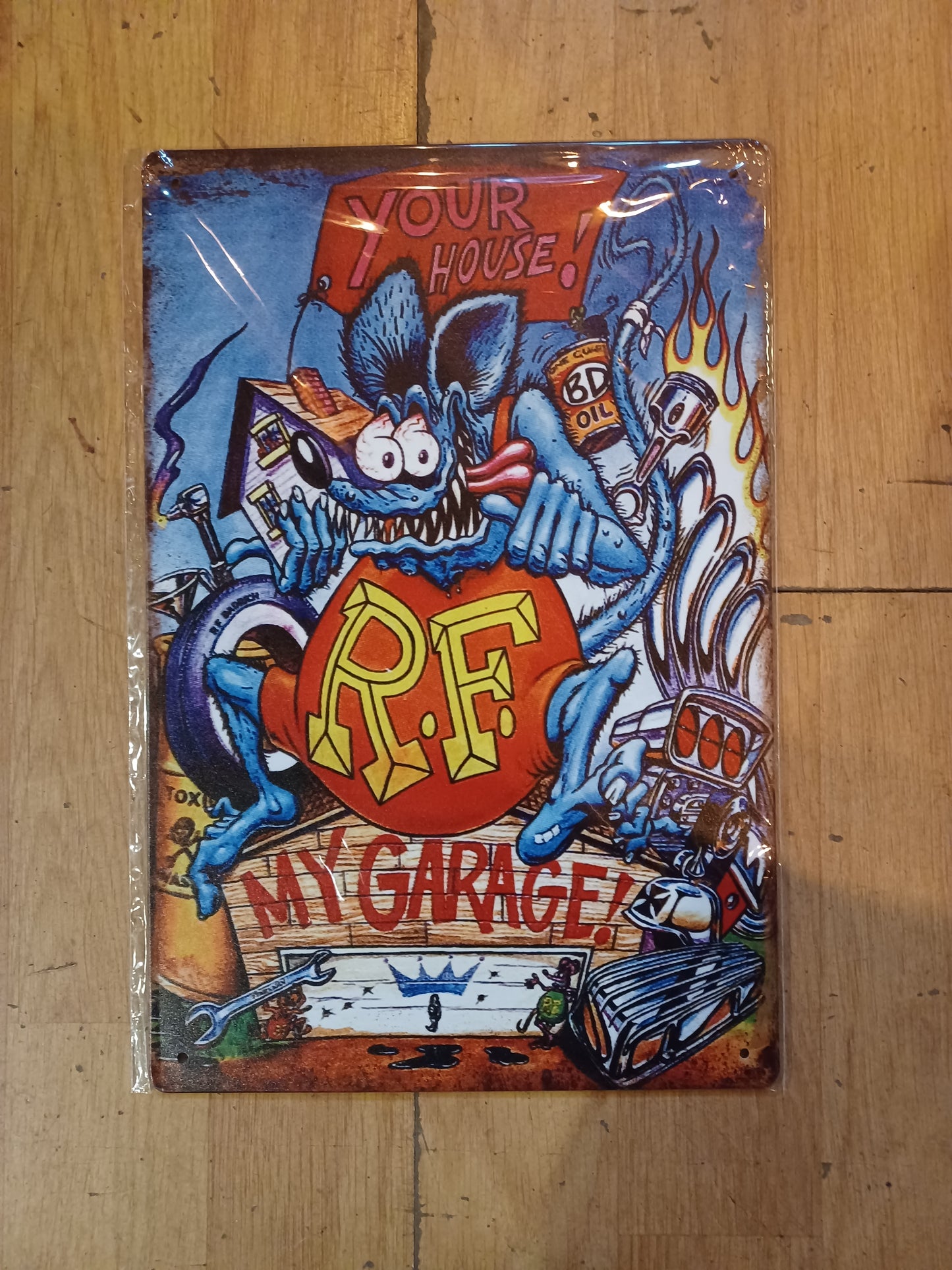 Rat Metal Wall Sign