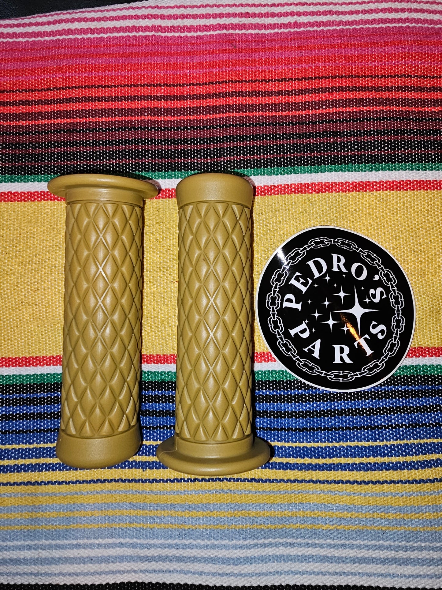 Pedro's Parts 7/8" Diamond Grips. Mustard