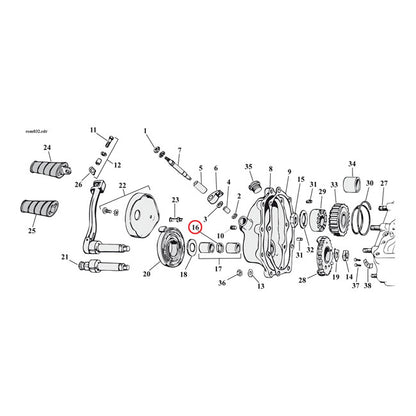 JAMES, O-RING ROCKER/PUSHROD/KICKSTART SHAFT/OIL DEFL. PLATE