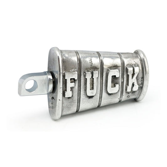 WANNABE CHOPPERS, KICKER PEDAL 'FUCK'. CAST ALUMINUM