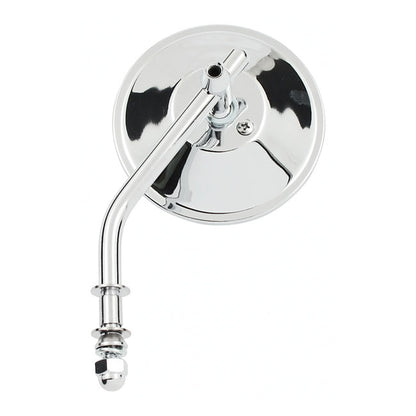 MCS STEEL 3" ROUND MIRROR. CHROME, SHORT STEM