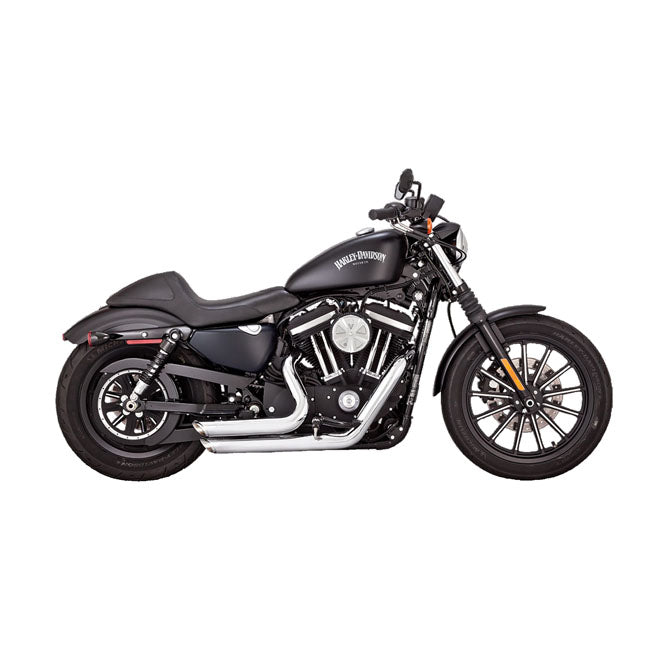 VANCE & HINES, SHORTSHOTS STAGGERED PCX EXHAUST. CHROME 14-22 XL Sportster (NU)