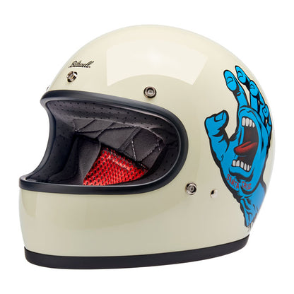 Biltwell Gringo Santa Cruz handmade helmet vintage white