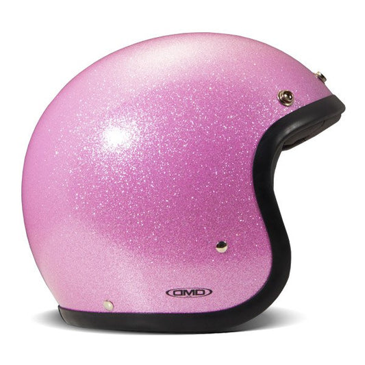 DMD Vintage Open Face Helmet- Glitter Pink.