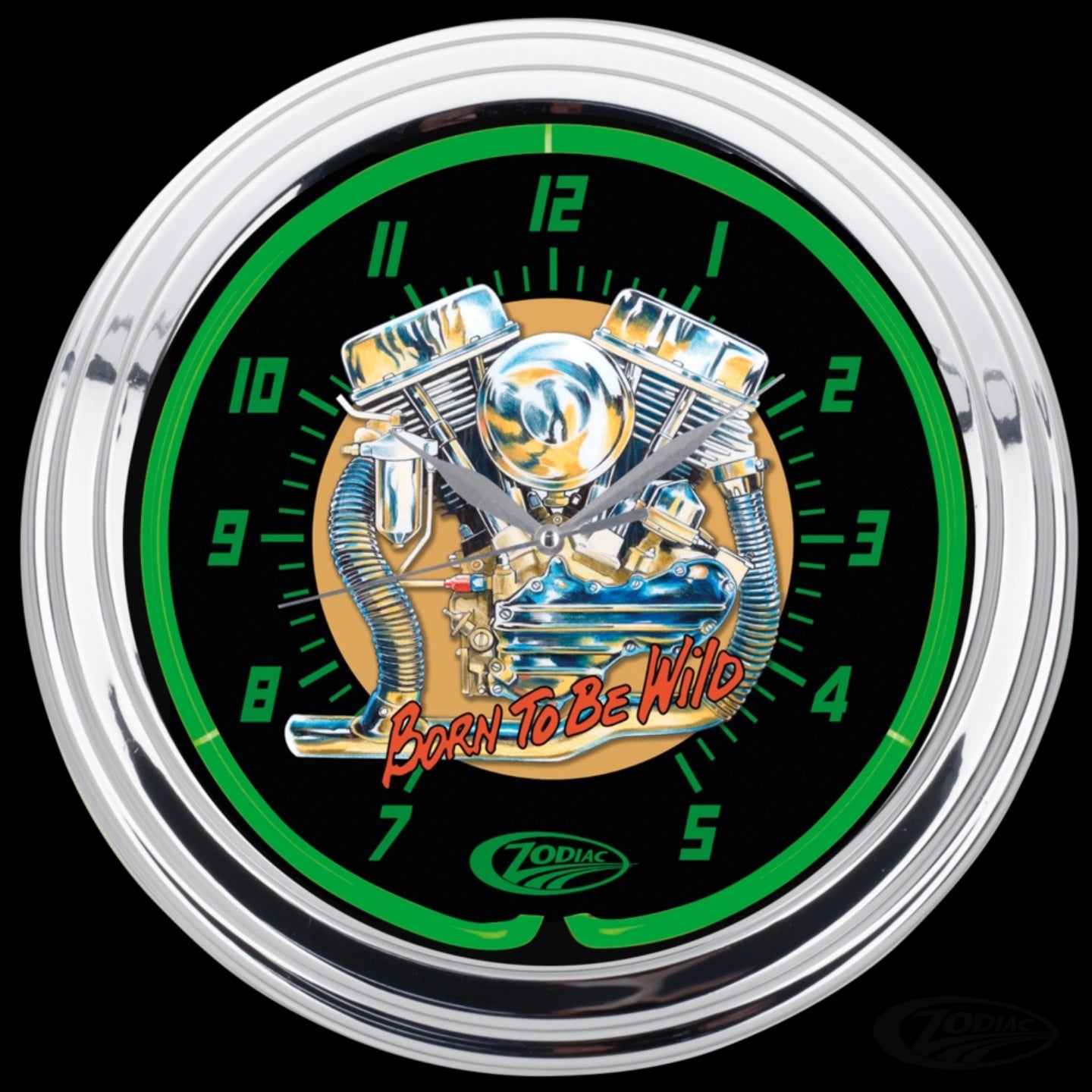 Zodiac Panhead Neon Clock