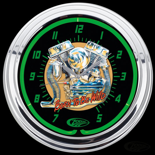 Zodiac Panhead Neon Clock