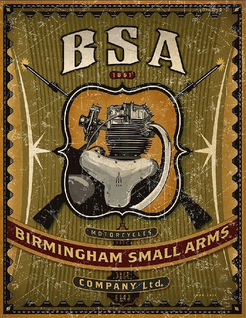 BSA Birmingham Small Arms Metal Sign - Relics ‘n’ Rust Lifestyle Shop