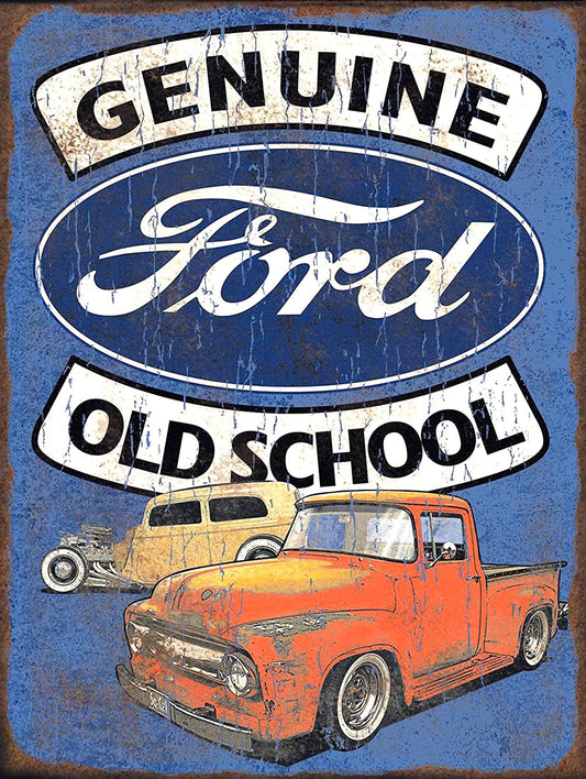 Ford Genuine Old School Metal Sign